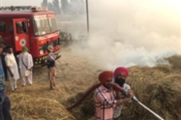 ਅੱਗ ਲੱਗਣ ਕਾਰਨ 10 ਟਰਾਲੀਆਂ ਪਰਾਲੀ ਸੜ ਕੇ ਸੁਆਹ