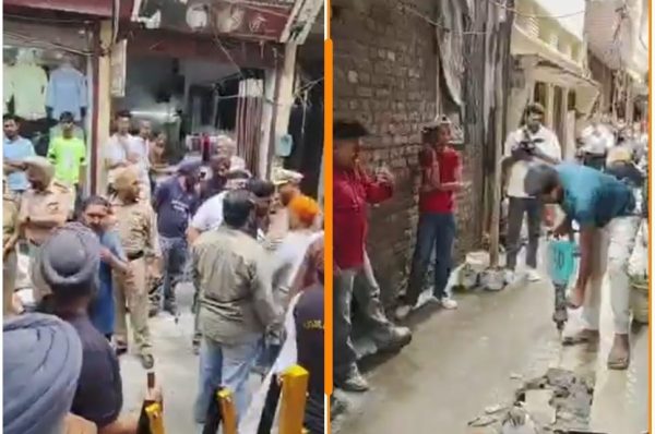 ਮੁੱਖ ਬਾਜ਼ਾਰ ‘ਚ ਨਸ਼ਾ ਤਸਕਰ ਦੇ ਘਰ ‘ਤੇ ਪ੍ਰਸ਼ਾਸਨ ਦੀ ਕਾਰਵਾਈ, ਗੈਰਕਾਨੂੰਨੀ ਕਬਜ਼ਾ ਢਾਹਿਆ ਗਿਆ