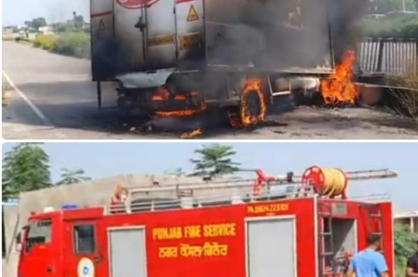 ਫਿਲਲੌਰ-ਗੋਰਾਇਆ ਨੇੜੇ ਭਿਆਨਕ ਅੱਗ ਨਾਲ ਟਰੱਕ ਸੜਕੇ ਰਾਖ, ਡਰਾਈਵਰ ਨੇ ਜਾਨ ਬਚਾਈ