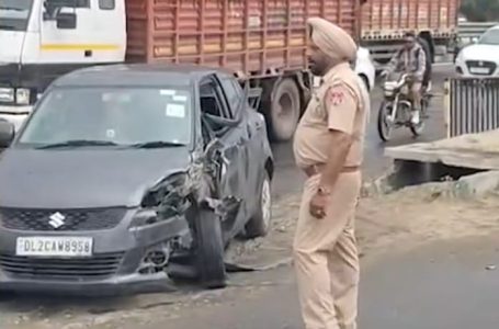 ਮਕਸੂਦਾ ਬਾਈਪਾਸ ‘ਤੇ ਨੀਂਦ ਦੀ ਝਪਕੀ ਕਾਰਨ ਕਾਰ ਹਾਦਸਾ, ਪਰਿਵਾਰ ਬਚਿਆ, ਇਕ ਮਹਿਲਾ ਜ਼ਖਮੀ